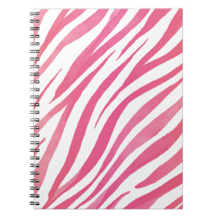 Carnet Poster de animal sauvage rose Zebra Stripes