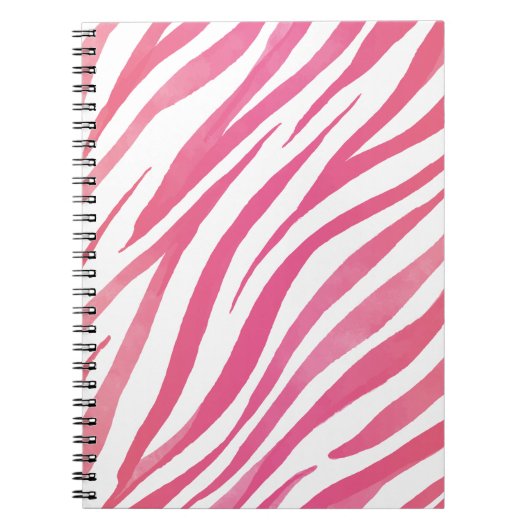 Carnet Poster de animal sauvage rose Zebra Stripes (Devant)