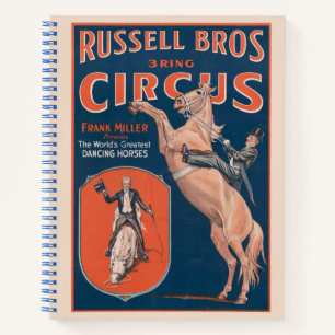 Carnet Poster de cirque vintage Russell Brothers.