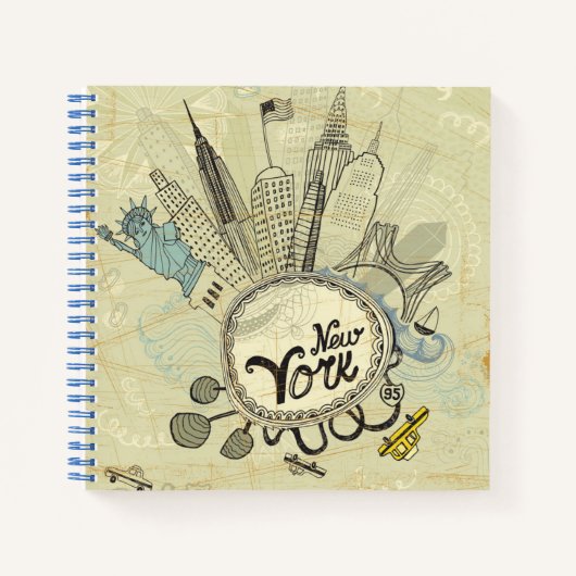 Carnet Poster de New York Doodle (Devant)