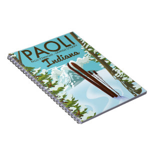 Carnet Poster de ski Paoli Orange County Indiana