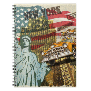 Carnet Poster de voyage new-yorkais vintage.