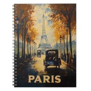 Carnet Poster de voyage Paris des années 1930 vintage Tou