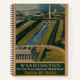 Carnet Poster de voyage vintage Washington DC