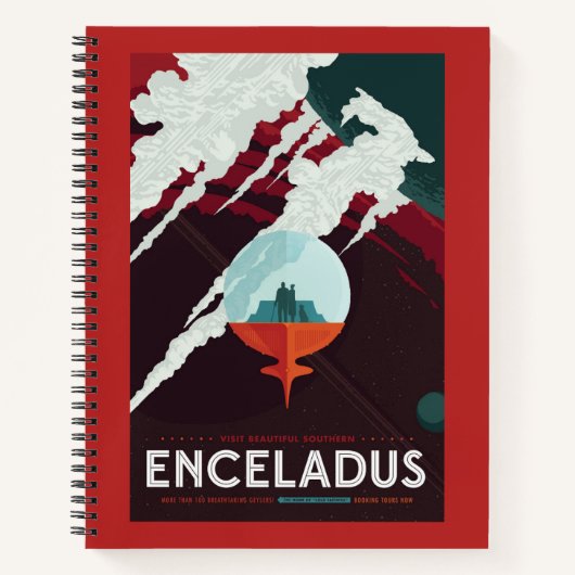 Carnet Poster Espace Rétro Mission Cassini À Saturne (Devant)