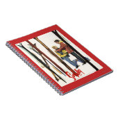 Carnet Poster Skis debout dans la neige par un couple (Côté Droit)