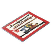 Carnet Poster Skis debout dans la neige par un couple (Côté gauche)