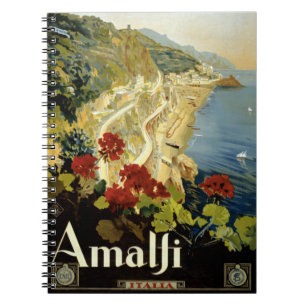 Carnet Poster vintage d'Amalfi Italie Italie reconstitué