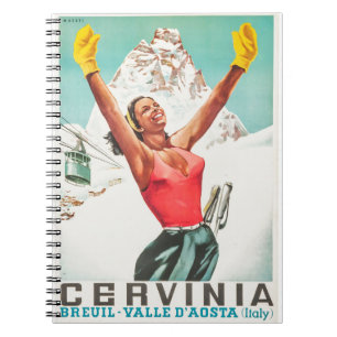 Carnet poster vintage de Cervinia