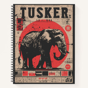 Carnet Poster vintage Elephant Safari Propagande japonais