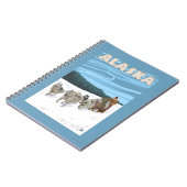 Carnet Poster Vintage voyage AlaskaDogsledding (Côté gauche)