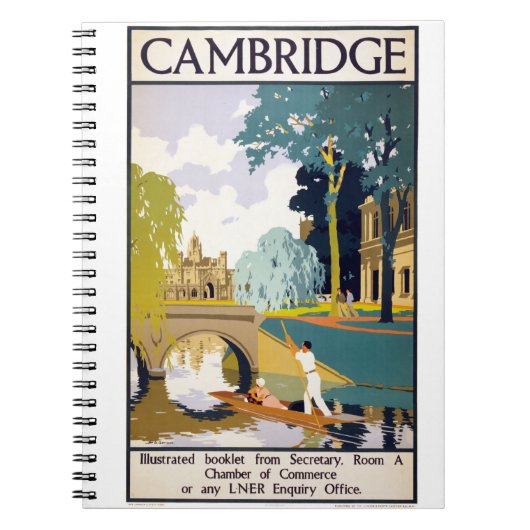 Carnet Poster Vintage voyage de Cambridge restauré (Devant)