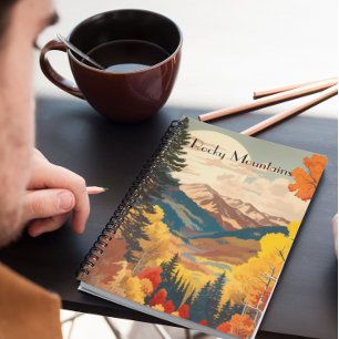 Carnet Poster Vintage voyage Montagnes Rocheuses