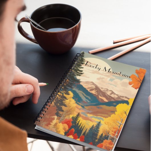 Carnet Poster Vintage voyage Montagnes Rocheuses