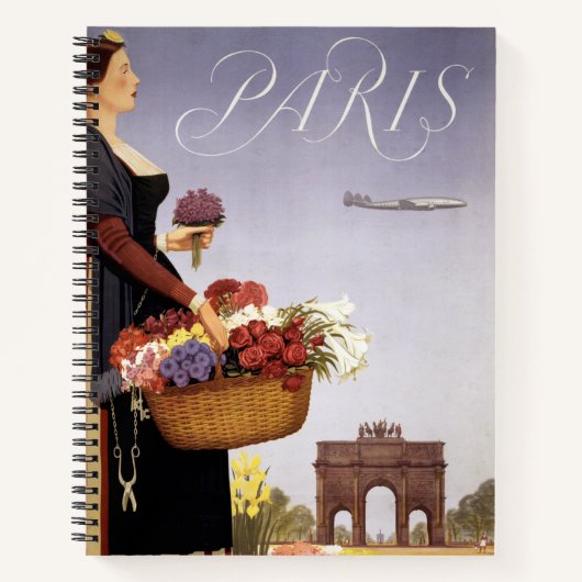 Carnet Poster Vintage voyage, Paris Via Constellation (Devant)