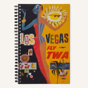 Carnet Poster Vintage voyage Pour Vol Twa À Las Vegas