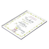 Carnet Pot de fleurs personnalisé avec citation pour les (Côté gauche)