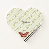 Carnet Pot de fleurs rétro monogramme joli doux rayures v (Dos)