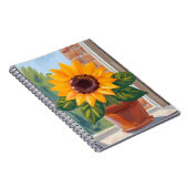 Carnet Pot de fleurs tournesol jaune aquarelle (Côté Droit)
