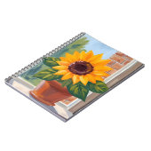 Carnet Pot de fleurs tournesol jaune aquarelle (Côté gauche)