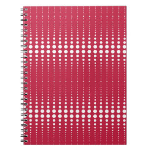 Carnet Pot de polka rouge, point de polka, rétro, point d