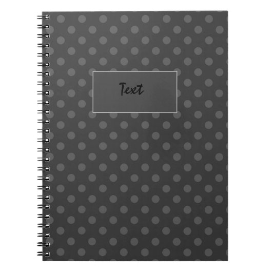Carnet Pot Polka gris, Pot Polka, Noir et blanc (Devant)