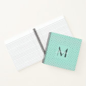 Carnet Pot Polka Turquoise moderne et monogramme (Intérieur)