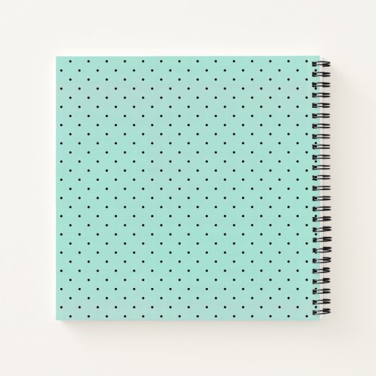 Carnet Pot Polka Turquoise moderne et monogramme (Dos)