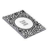 Carnet Pots et cercles noirs Grille + votre dos. & texte (Côté Droit)