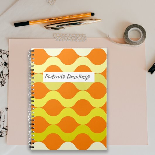 Carnet Pots rétro Citron orange jaune