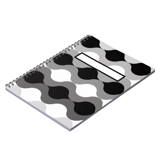 Carnet Pots rétro noir blanc gris (Côté gauche)