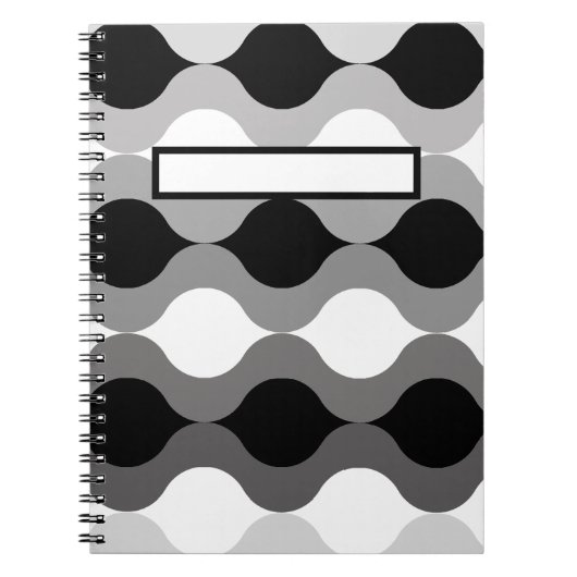 Carnet Pots rétro noir blanc gris (Devant)