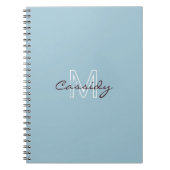 Carnet Poudre bleu Monogramme simple (Devant)