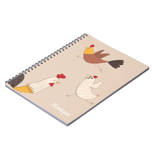 Carnet poule folle ferme moderne monogramme (Côté gauche)