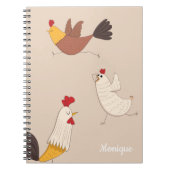 Carnet poule folle ferme moderne monogramme (Devant)