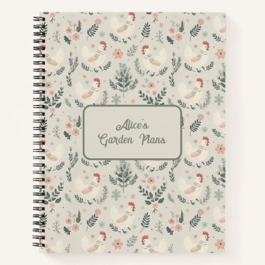 Carnet Poulet dans le jardin (Devant)