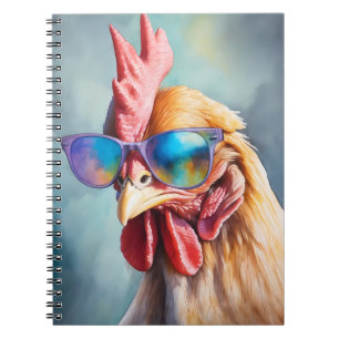 Carnet Poulet Drôle et Cool avec Lunettes de Soleil Aquar