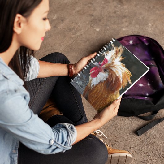 Carnet Poulet polonais rouge et blanc