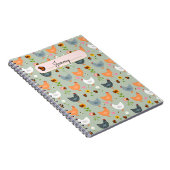 Carnet Poulets dans les fleurs Personnalisé (Côté Droit)