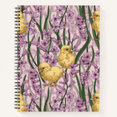 Carnet Poulets et hyacinthes roses (Devant)