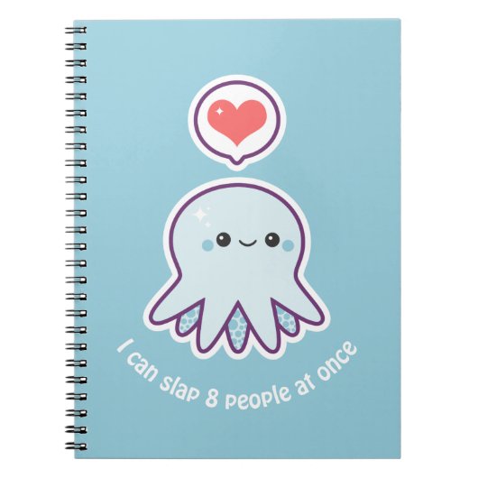 Carnet Poulpe de bleu de Kawaii (Devant)