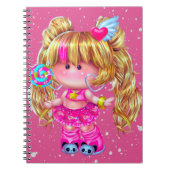 Carnet Poupée Kawaii rose (Devant)