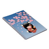 Carnet Poupée Kitsune Kokeshi - Black Fox Geisha Girl (Côté Droit)