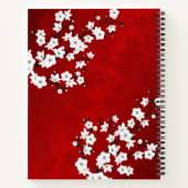 Carnet Poupée Kokeshi Rouge Blanc Cerisier Blossom Votre  (Dos)