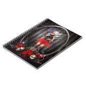 Carnet Poupée mignonne avec dragon et crânes (Côté gauche)