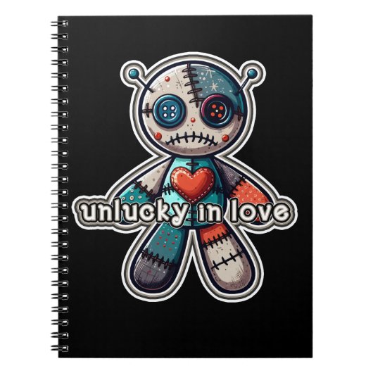 Carnet Poupée Ours VOODOO Triste MALCHANCEUX en AMOUR (Devant)