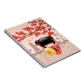 Carnet Poupée rouge Sakura Kokeshi - Geisha japonais (Côté Droit)