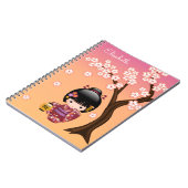 Carnet Poupée Sakura Kokeshi - Geisha Girl on Peach (Côté gauche)