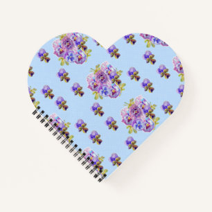 Carnet pour dames Shabby Chic Blue Pansy Floral Do