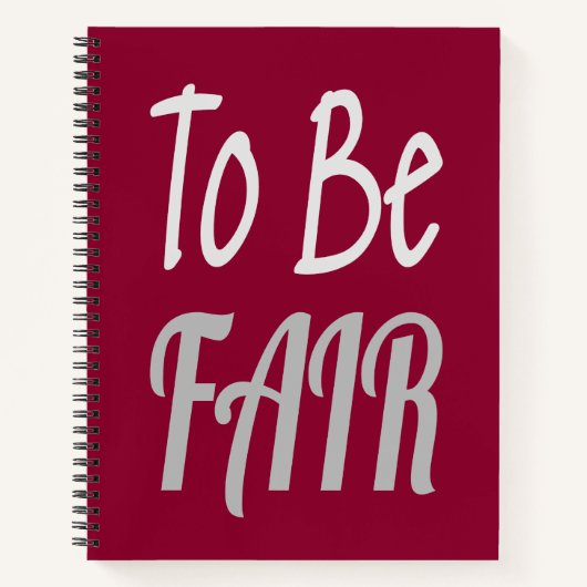 Carnet Pour être juste Lettre Kenny (Devant)